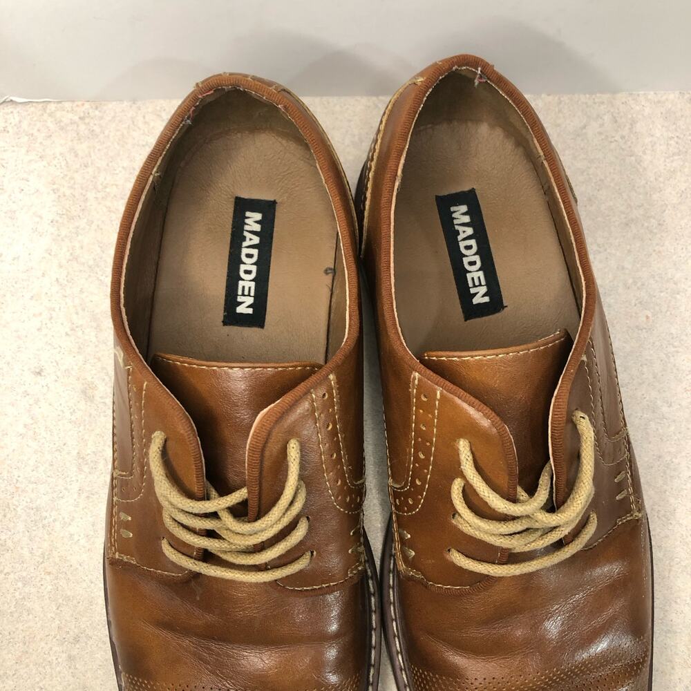 Steve Madden M-Alk Cognac Brown Dress Oxford Shoes WM910771 Sz 9M Perforated Toe - Picture 3 of 8